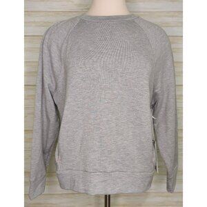 Calme By Johnny Was Women's Gray 3/4 Sleeve Crew Pullover Size XS Made in USA